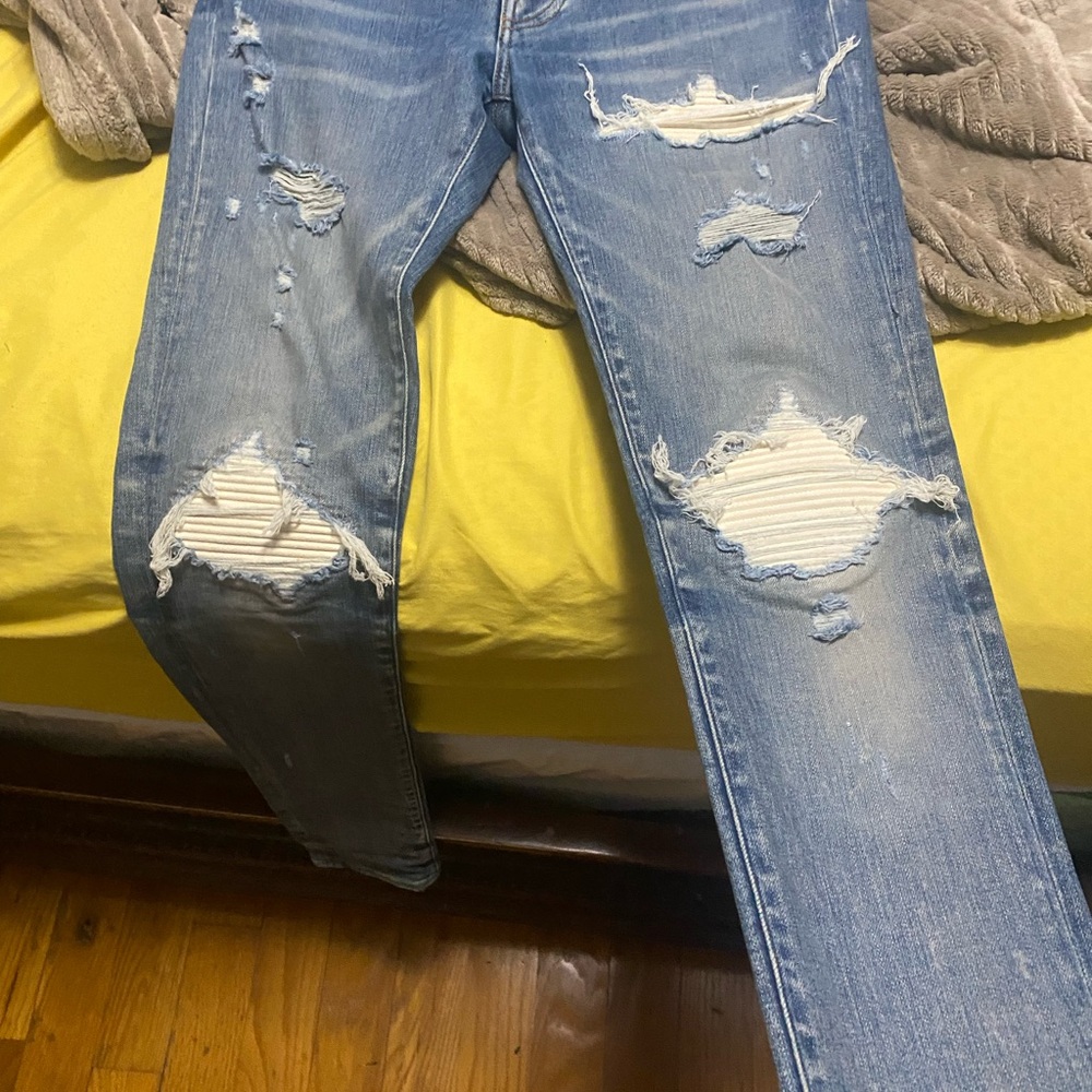 Distressed Blue Jeans - Picture 2 of 5